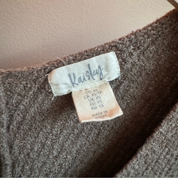 Taupe V-Neck Sweater - Picture 3 of 6